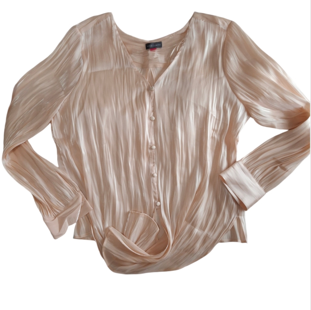 Vince Camuto Champagne Vintage Style Long Sleeve Blouse C94